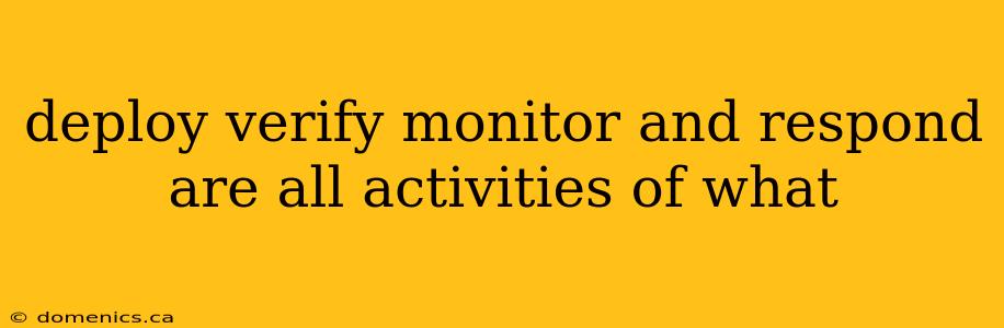 deploy verify monitor and respond are all activities of what