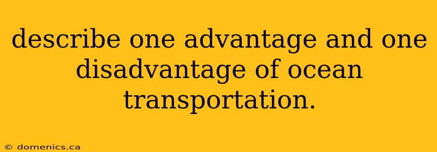 describe one advantage and one disadvantage of ocean transportation.