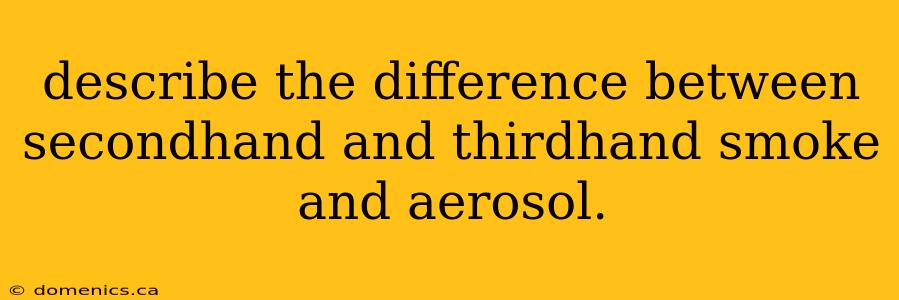 describe the difference between secondhand and thirdhand smoke and aerosol.