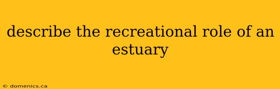 describe the recreational role of an estuary