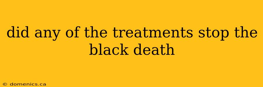 did any of the treatments stop the black death