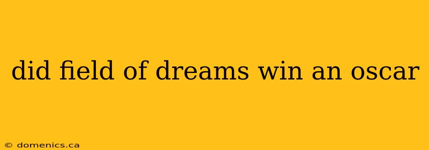 did field of dreams win an oscar