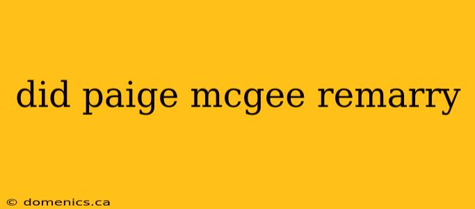 did paige mcgee remarry