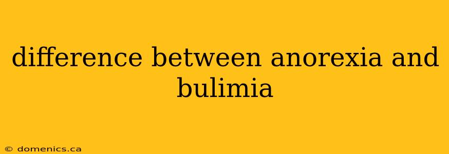 difference between anorexia and bulimia