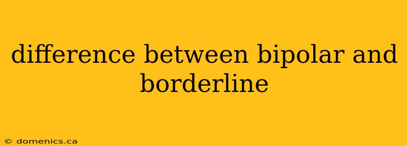 difference between bipolar and borderline