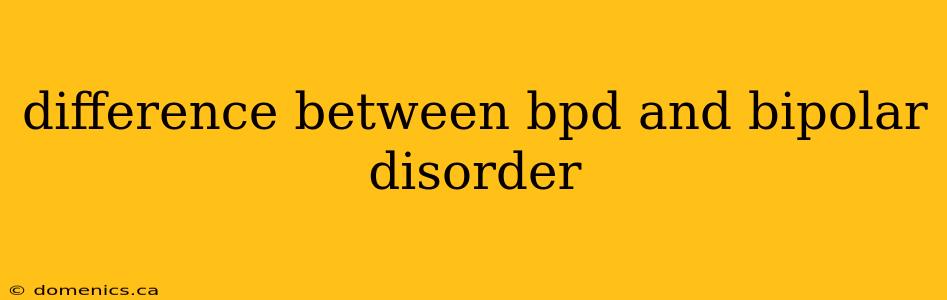 difference between bpd and bipolar disorder