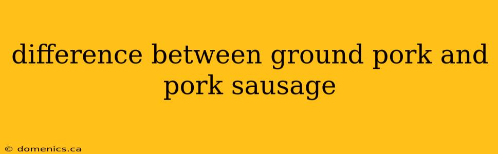 difference between ground pork and pork sausage