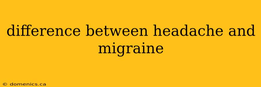 difference between headache and migraine