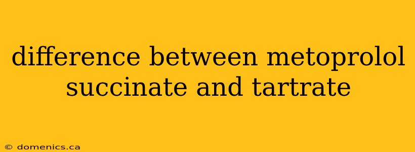 difference between metoprolol succinate and tartrate