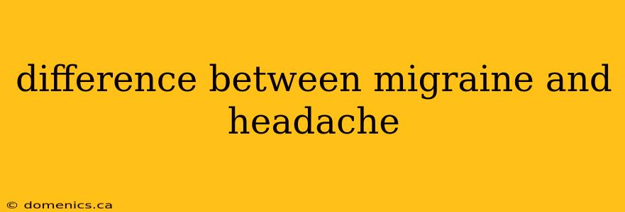 difference between migraine and headache