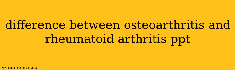 difference between osteoarthritis and rheumatoid arthritis ppt