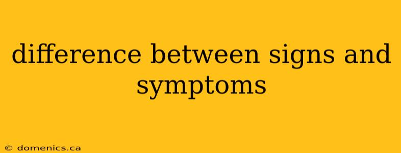 difference between signs and symptoms