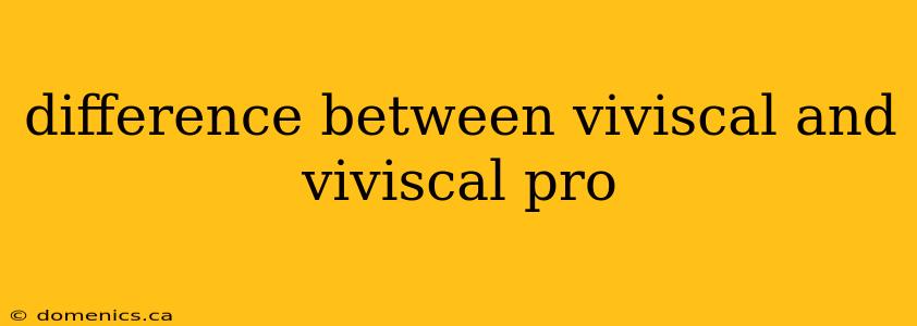 difference between viviscal and viviscal pro