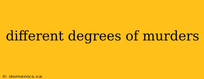 different degrees of murders