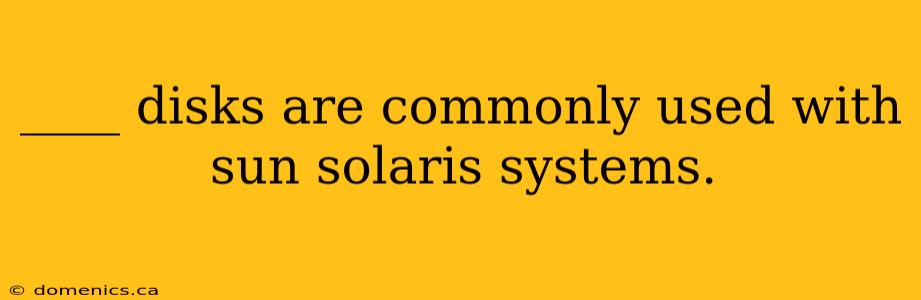 ____ disks are commonly used with sun solaris systems.