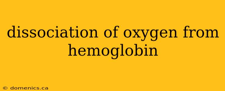 dissociation of oxygen from hemoglobin