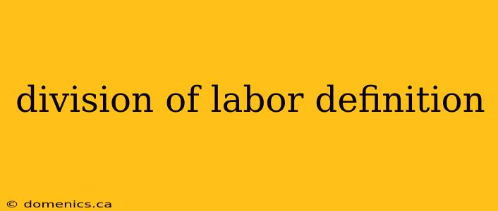 division of labor definition