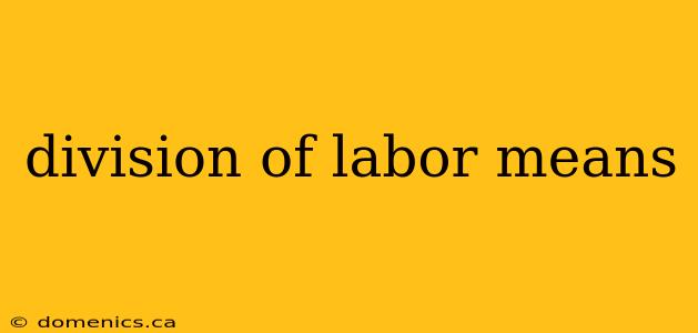 division of labor means