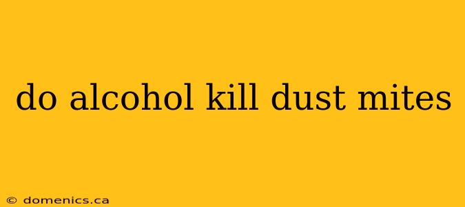 do alcohol kill dust mites