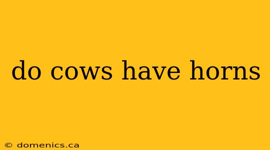 do cows have horns