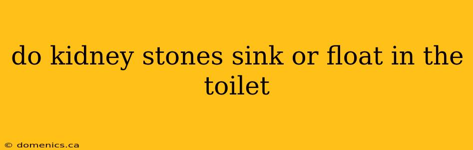 do kidney stones sink or float in the toilet