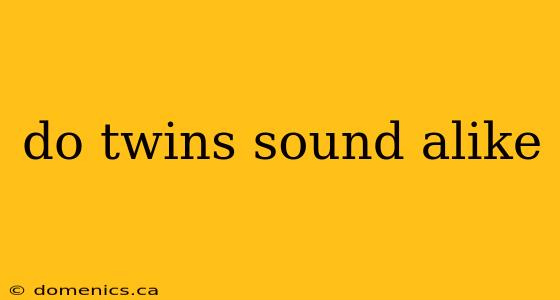 do twins sound alike