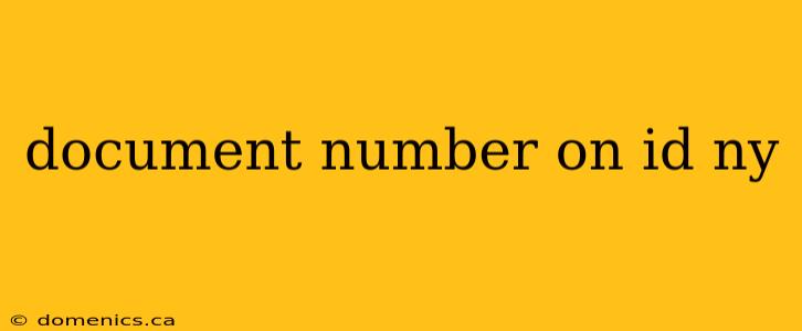 document number on id ny