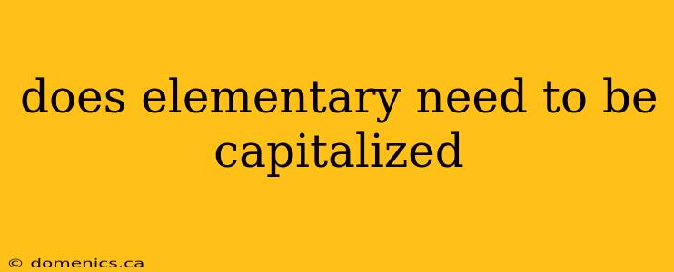 does elementary need to be capitalized