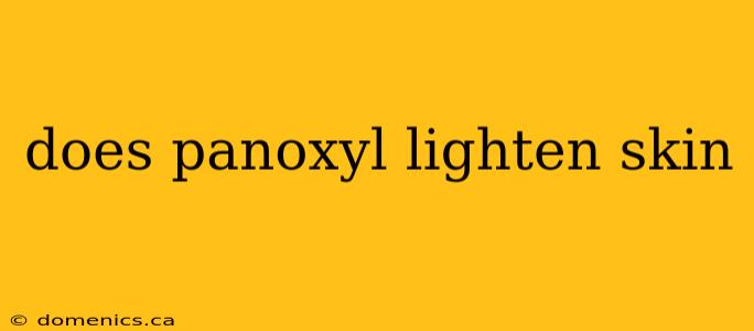does panoxyl lighten skin