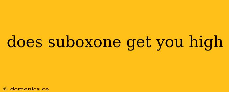 does suboxone get you high