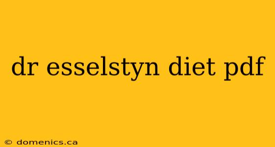 dr esselstyn diet pdf