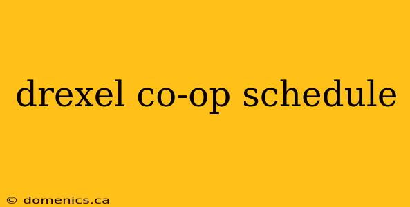 drexel co-op schedule