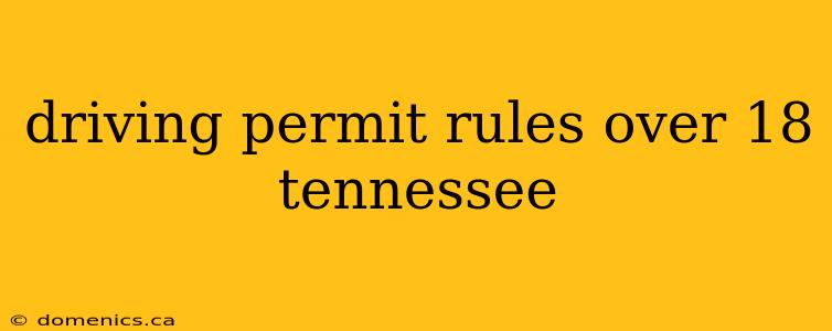 driving permit rules over 18 tennessee