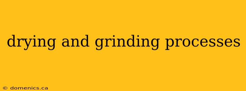 drying and grinding processes