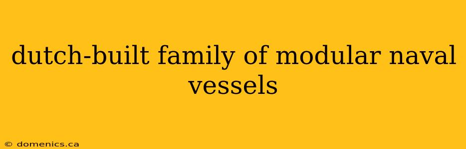 dutch-built family of modular naval vessels