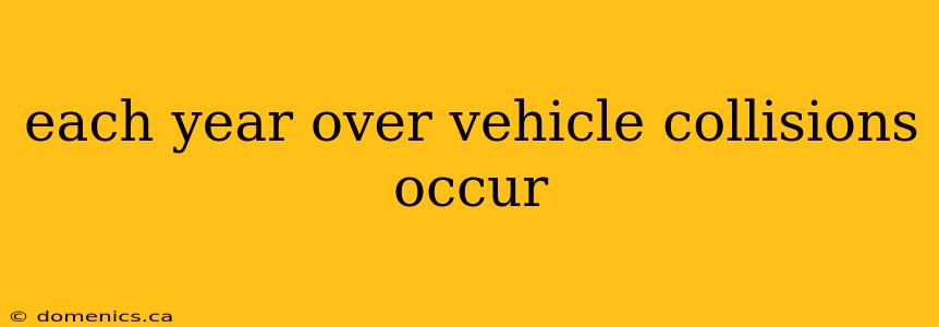 each year over vehicle collisions occur