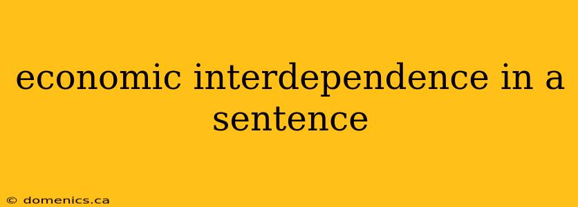 economic interdependence in a sentence