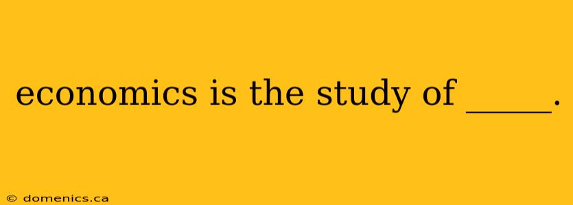 economics is the study of _____.