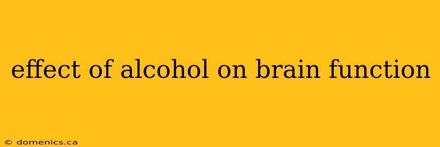 effect of alcohol on brain function