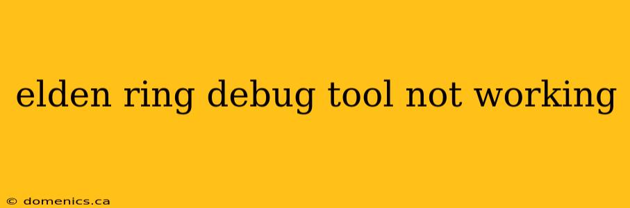 elden ring debug tool not working