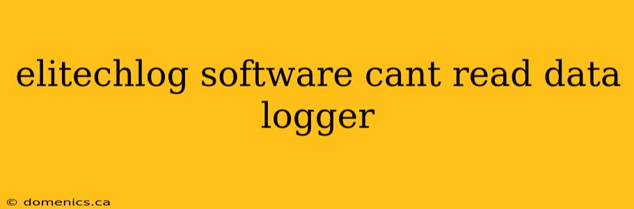 elitechlog software cant read data logger