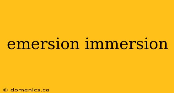 emersion immersion