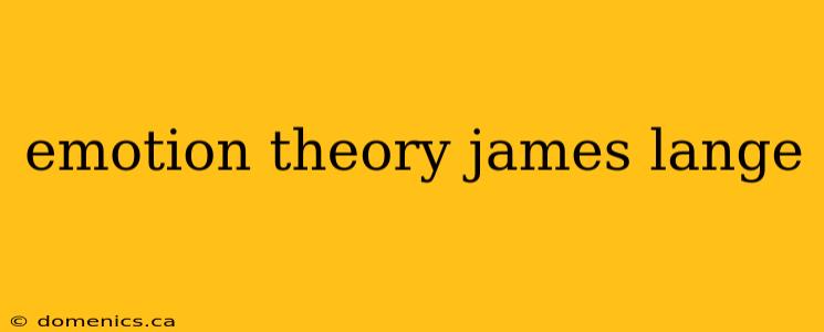 emotion theory james lange