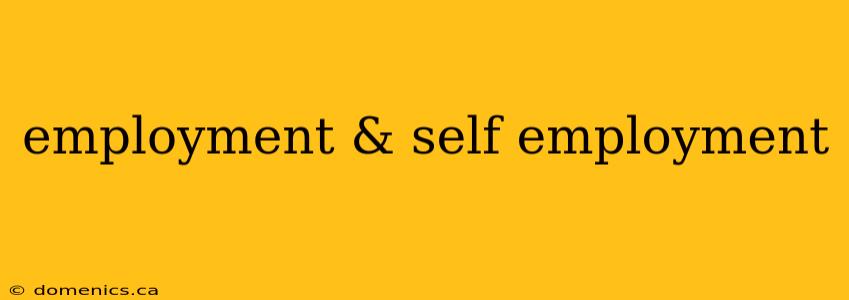 employment & self employment