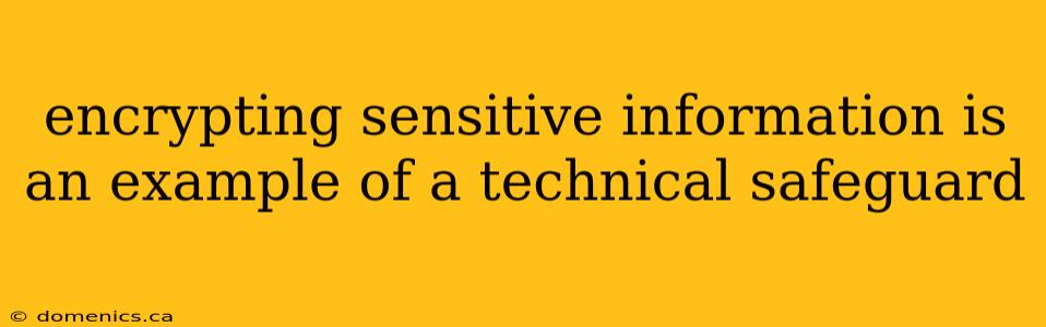 encrypting sensitive information is an example of a technical safeguard