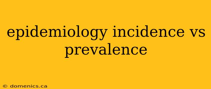 epidemiology incidence vs prevalence