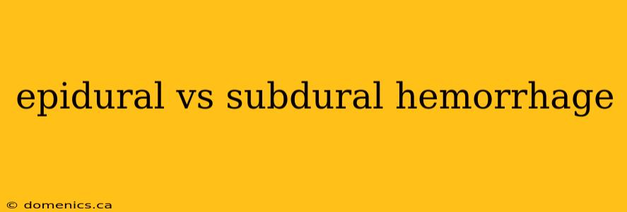 epidural vs subdural hemorrhage