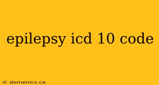 epilepsy icd 10 code