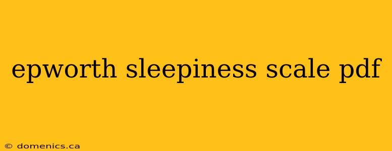 epworth sleepiness scale pdf