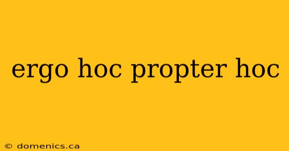 ergo hoc propter hoc